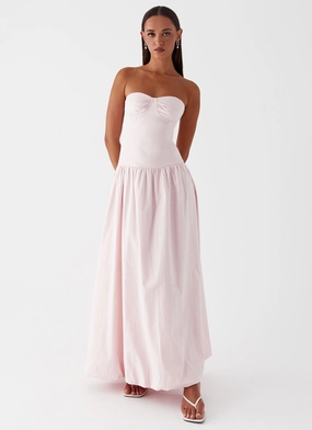 Starla Maxi Dress - Pink Simple Yet Elegant Crisp Detail