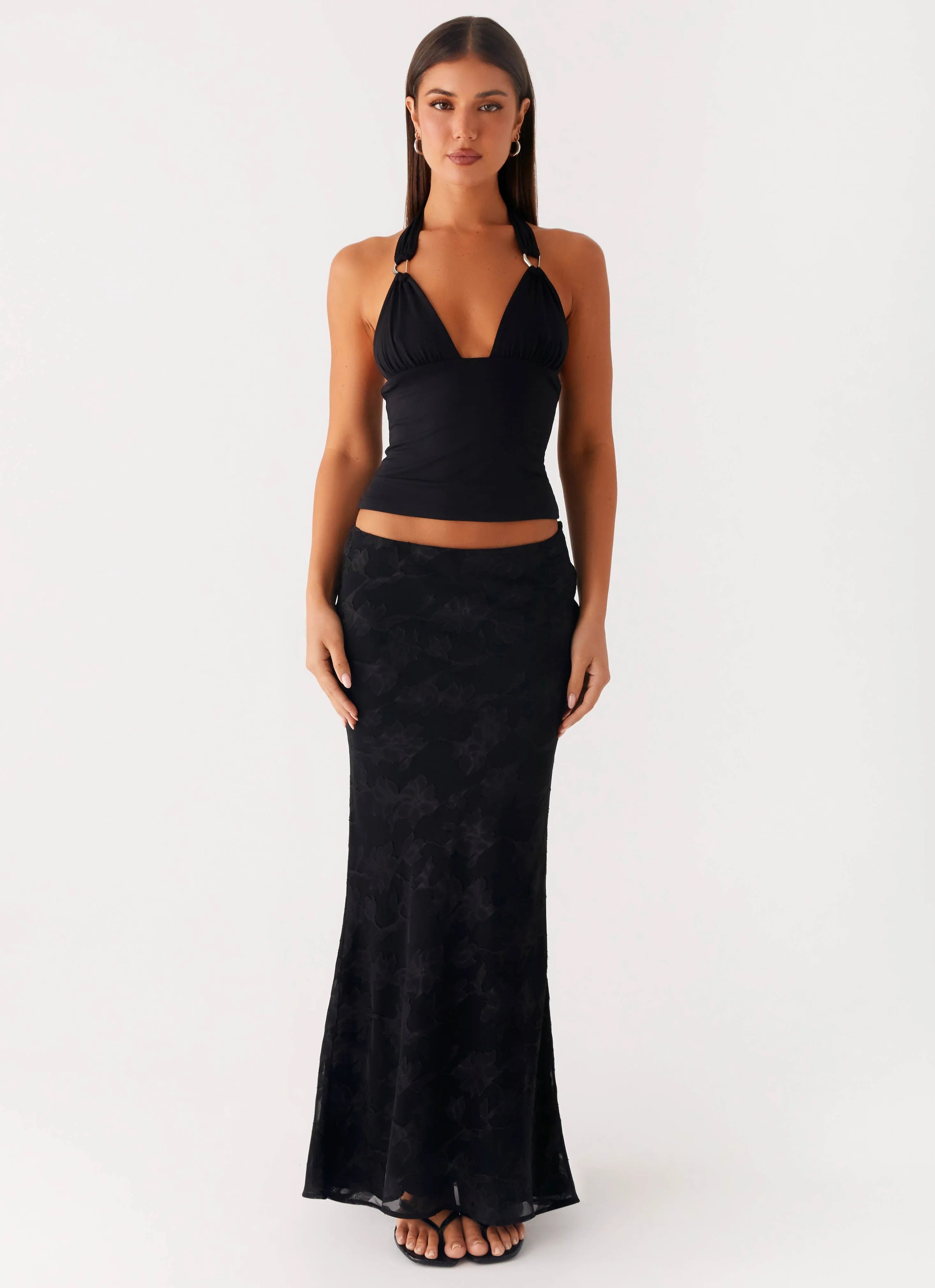 Starlit Maxi Skirt - Black Urban Fit Style Essential