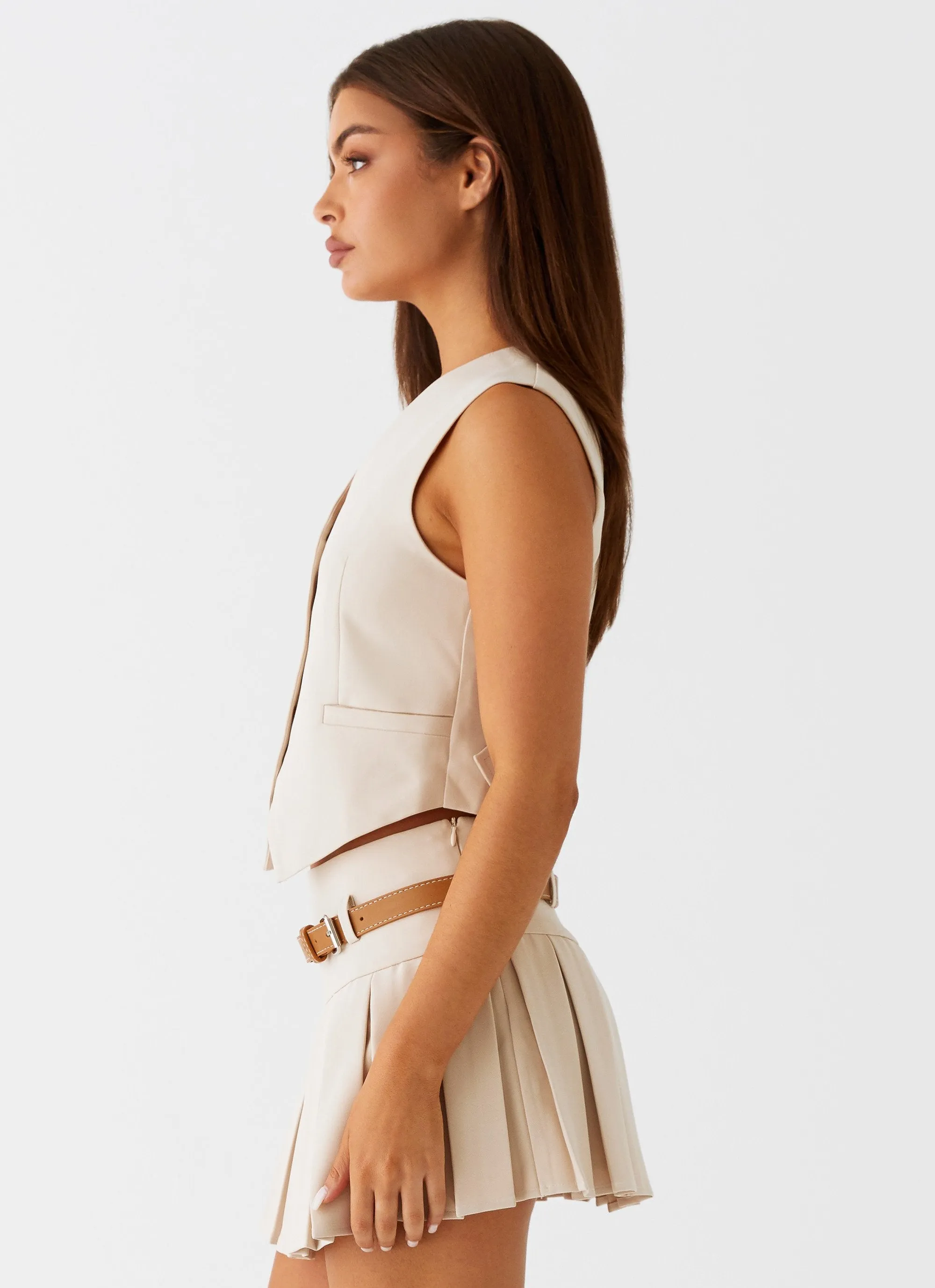 Stealth Mode Vest - Beige HighNeck