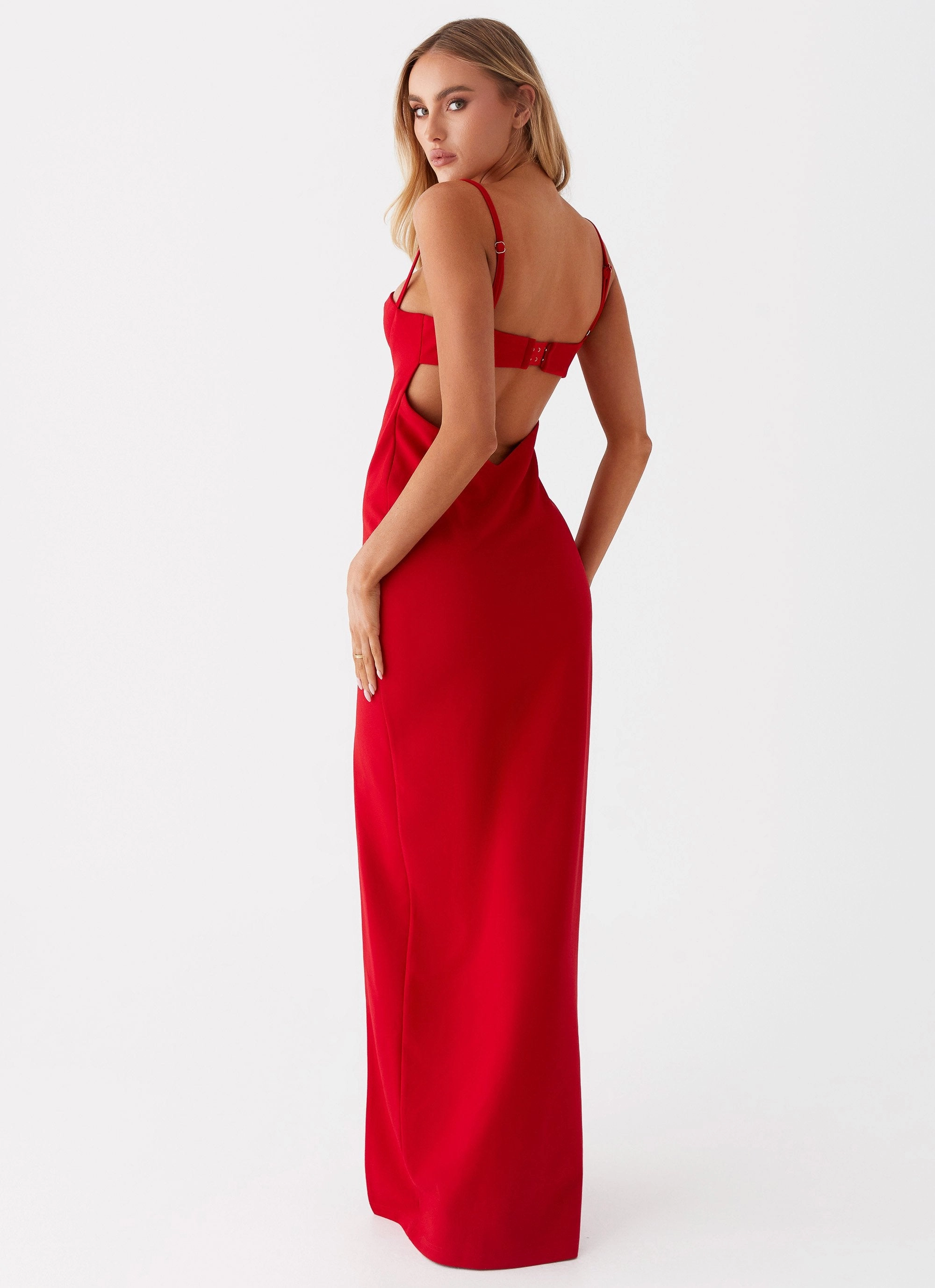 Light Comfort Stylish Waistband Stefanie Maxi Dress - Red
