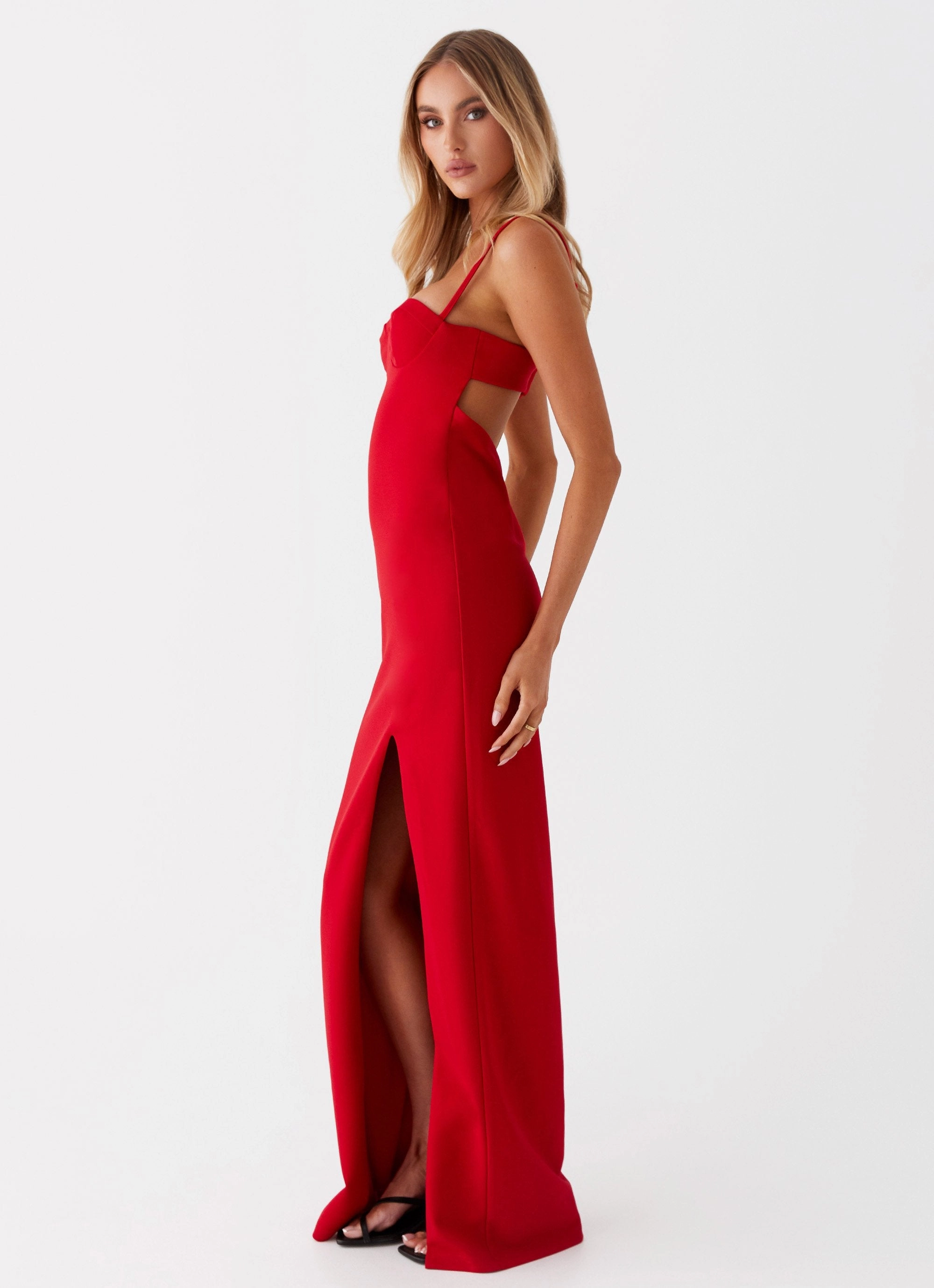 Printed-Fabric Stefanie Maxi Dress - Red