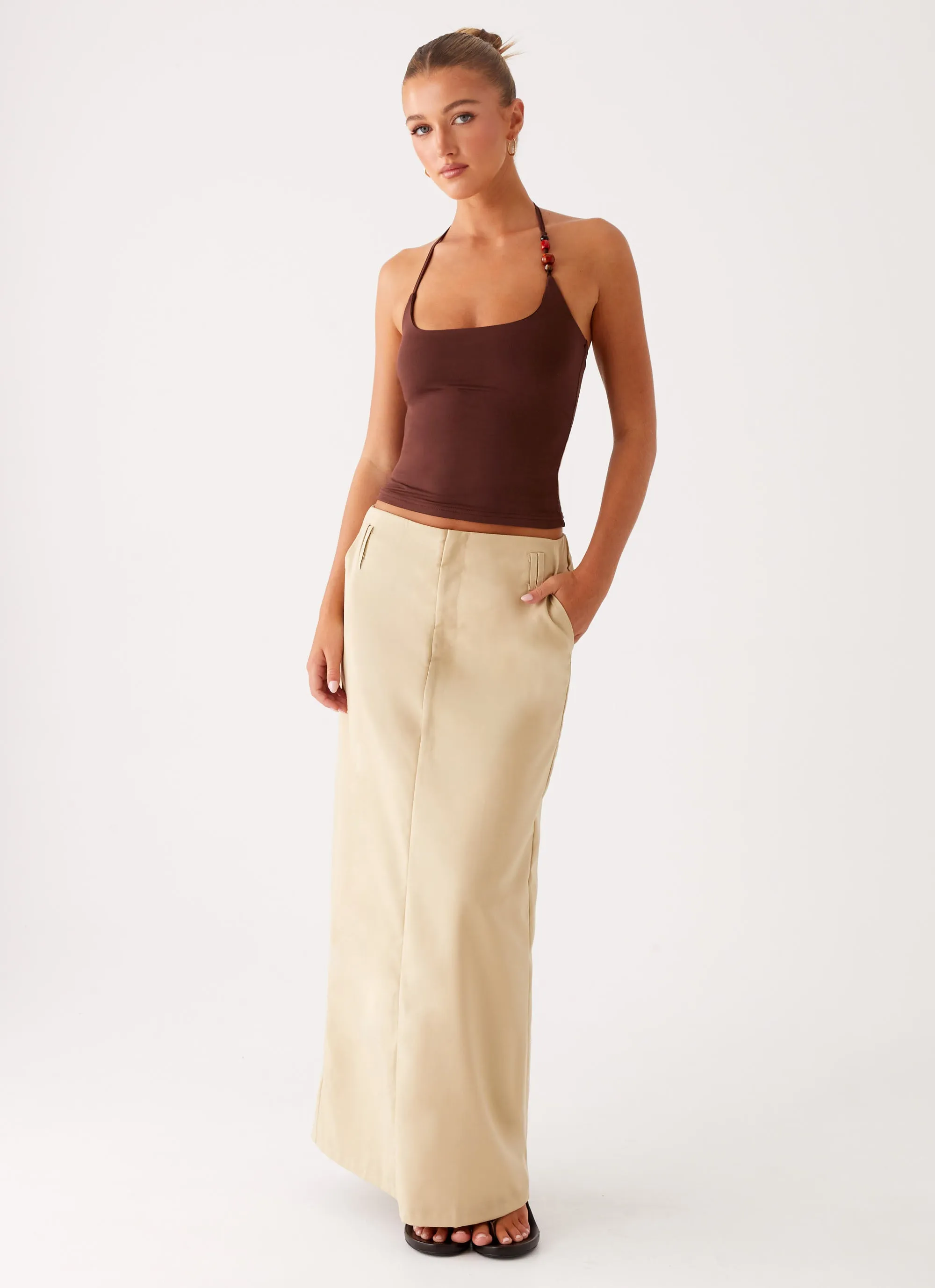 Collaboration Piece Stella Tailored Maxi Skirt - Beige