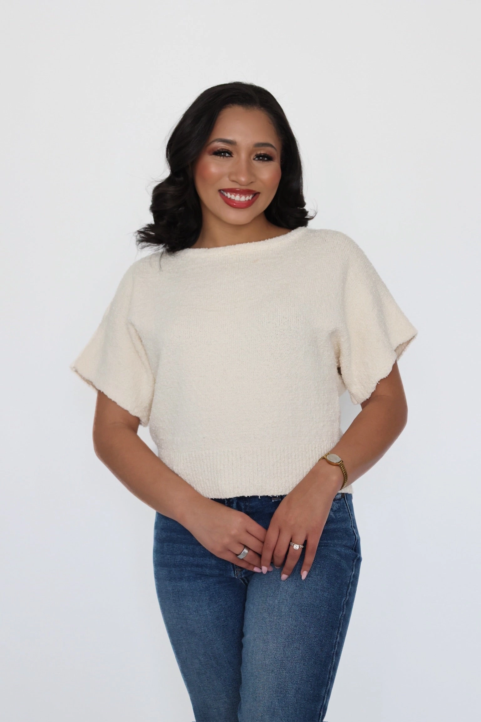 Subtle Texture Weave Comfy Cardigan Step Into Power Top