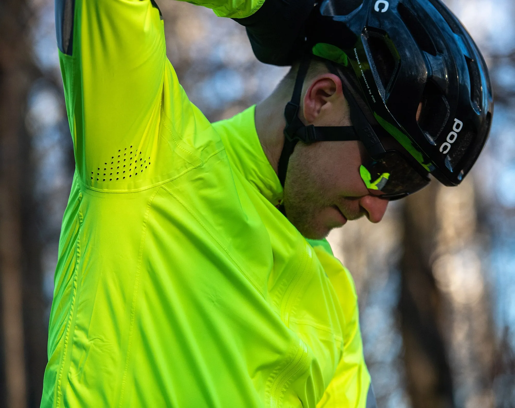 Östkusten Men's Cycling Rain Jacket: Waterproof, Breathable & High-Visibility Performance