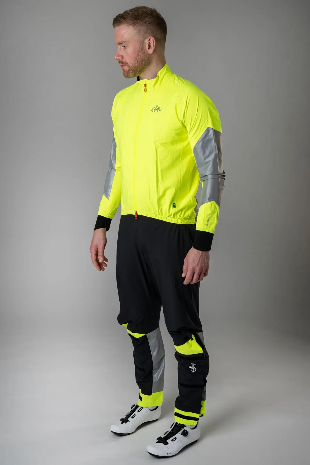 Östkusten Men's Cycling Rain Jacket: Waterproof, Breathable & High-Visibility Performance