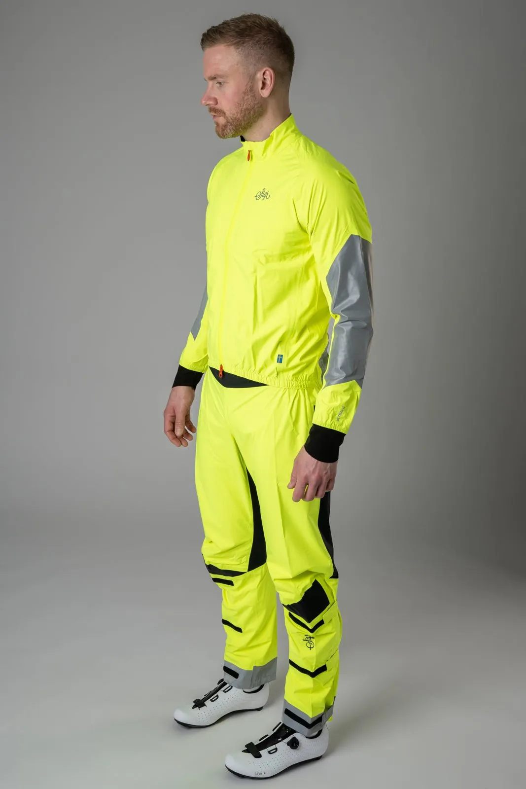 Östkusten Men's Cycling Rain Jacket: Waterproof, Breathable & High-Visibility Performance