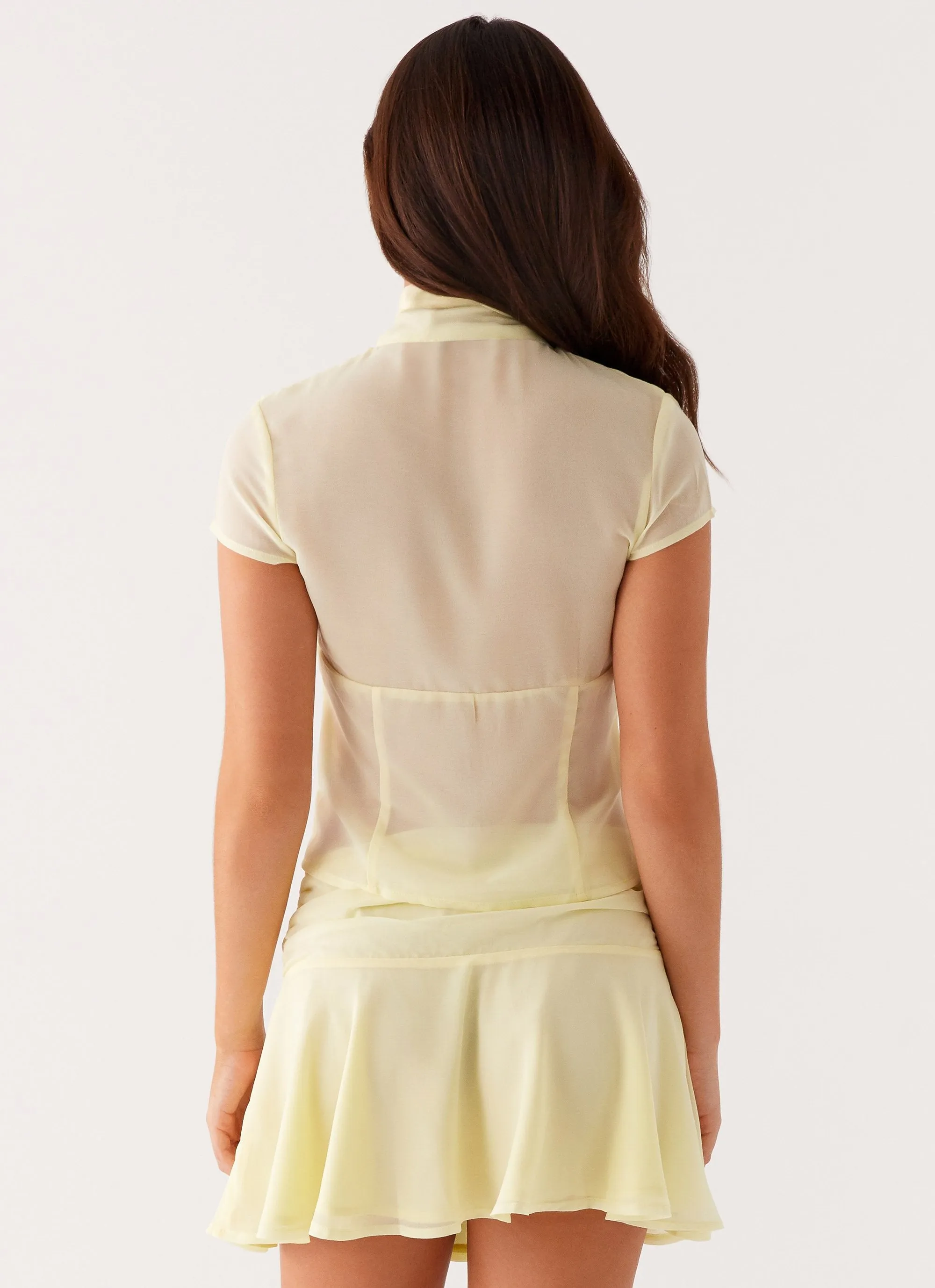 Colby Mini Skirt - Lemon Wedding guest