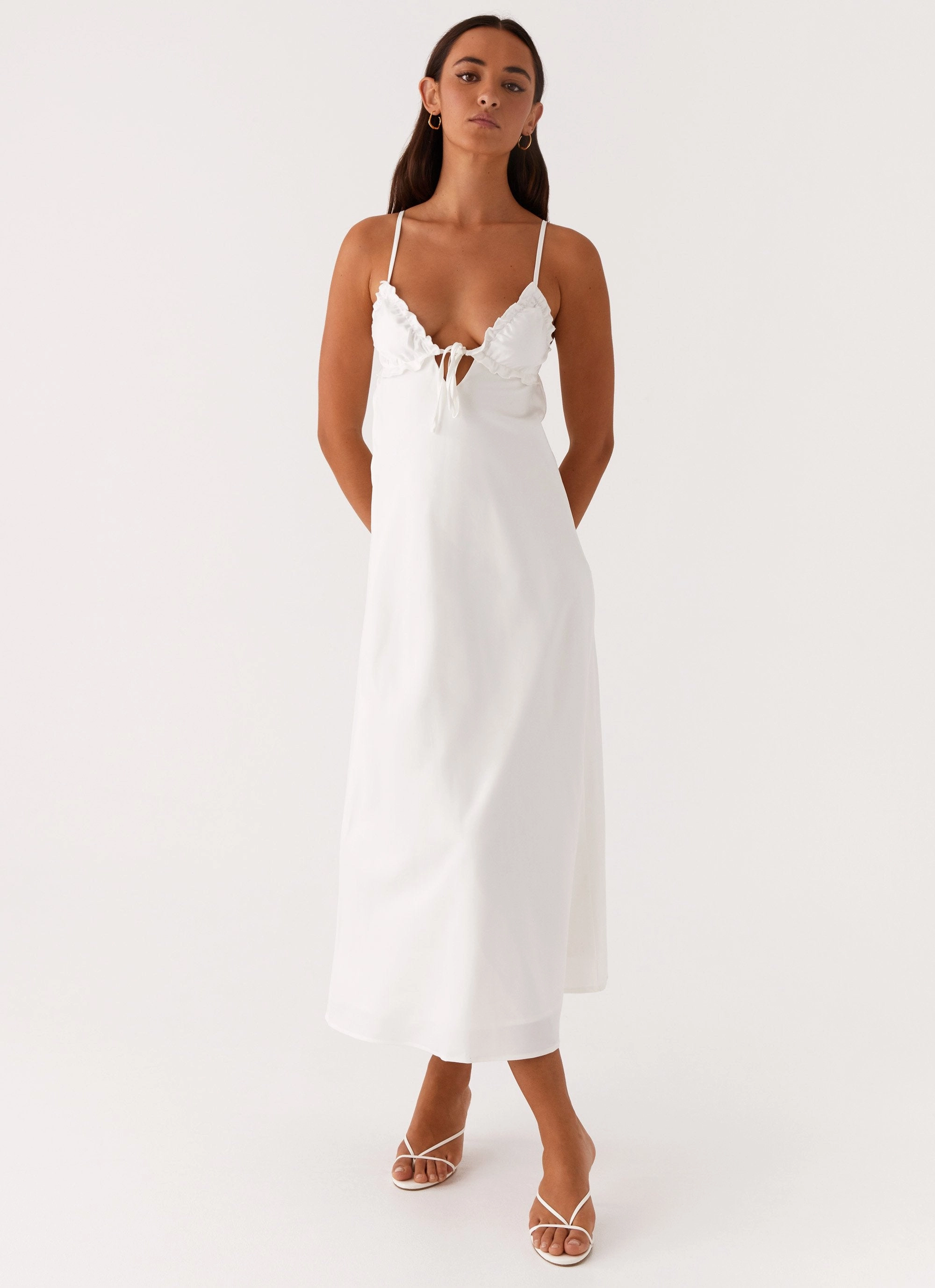 Take Note Midi Dress - White Cozy Wear Dreamy Texture