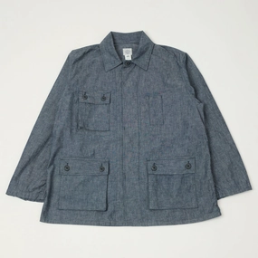 Light Weight Post Overalls Chambray 'BDU' Field Jacket - Indigo