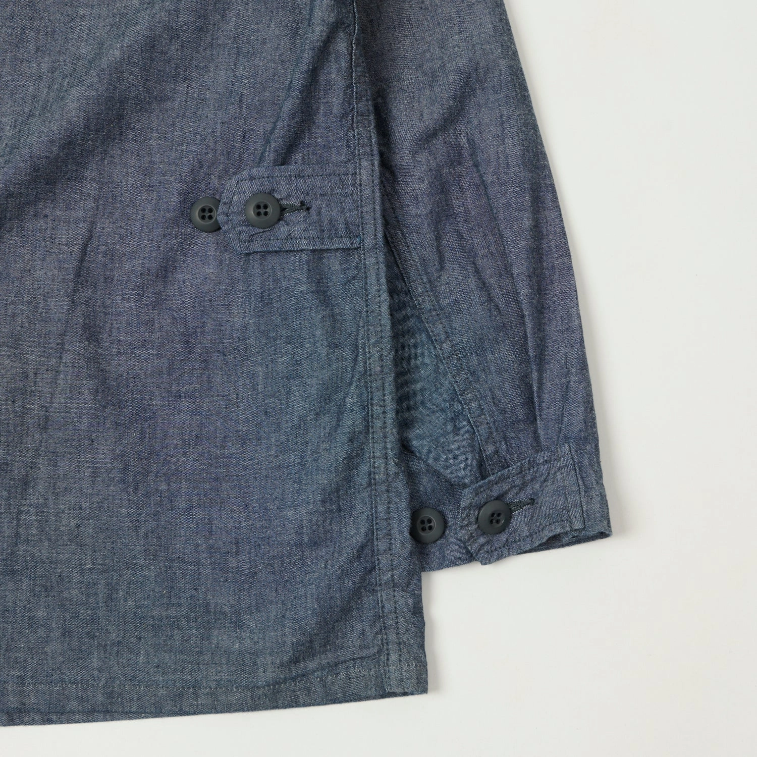 Post Overalls Chambray 'BDU' Field Jacket - Indigo Bonded Zippers Shawl Lapel