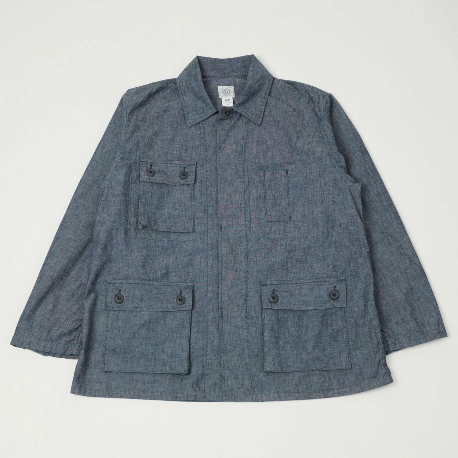 Light Weight Post Overalls Chambray 'BDU' Field Jacket - Indigo