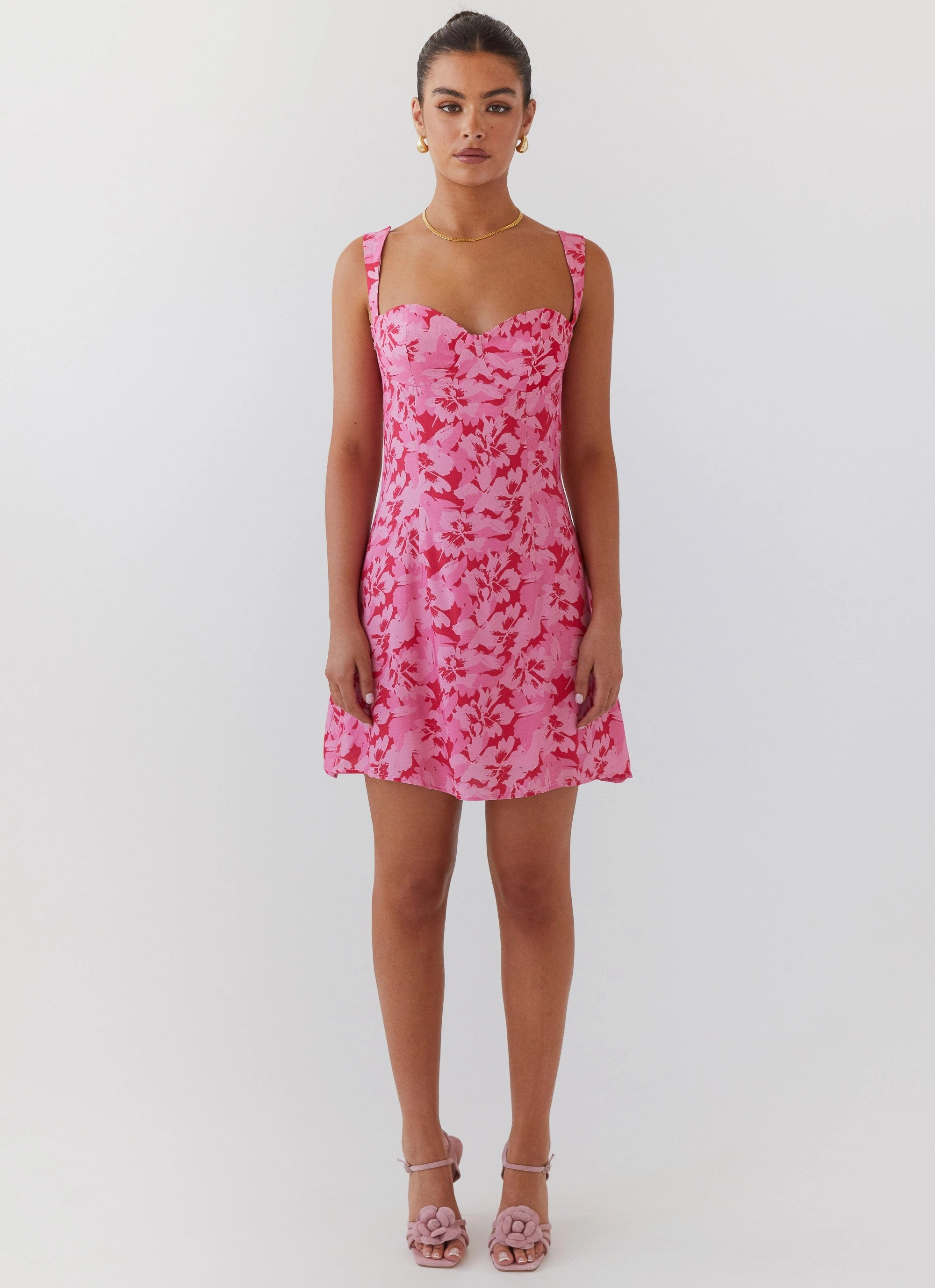 Romantic-Detail Bridal-Shower Kiah Bustier Mini Dress - Cherry Blossom