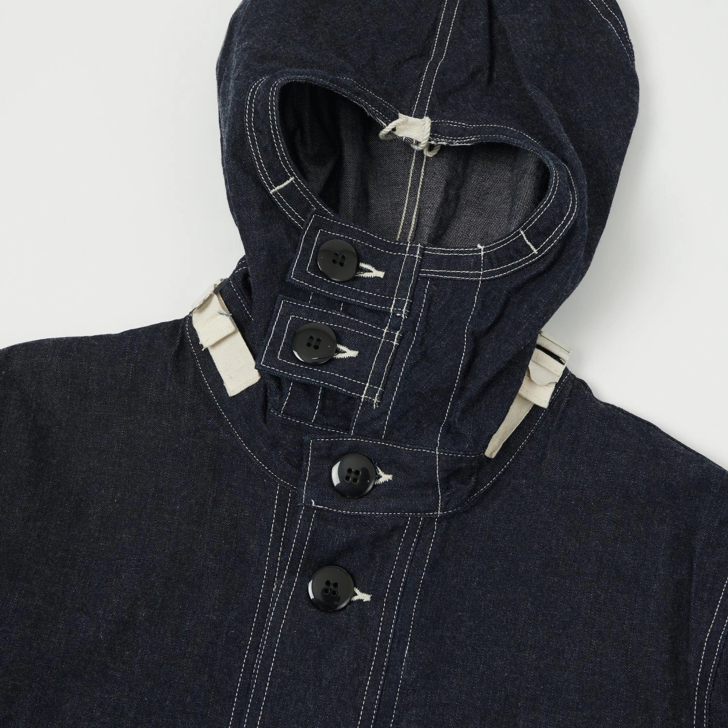 Outdoor Style Staple Buzz Rickson's U.S. Navy Denim Hooded Pullover Jacket - Indigo
