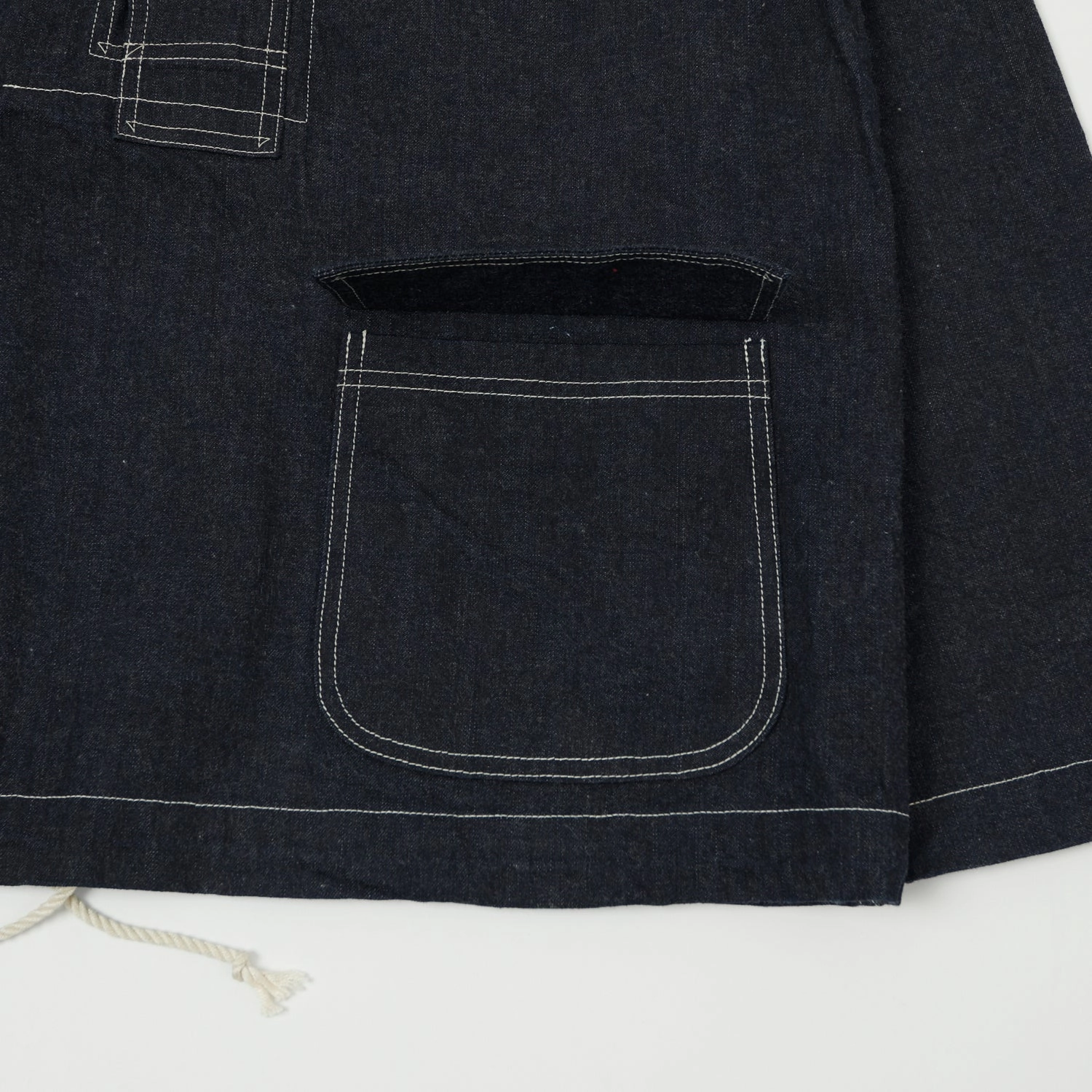 Buzz Rickson's U.S. Navy Denim Hooded Pullover Jacket - Indigo Thermal Lining Fashion Forward