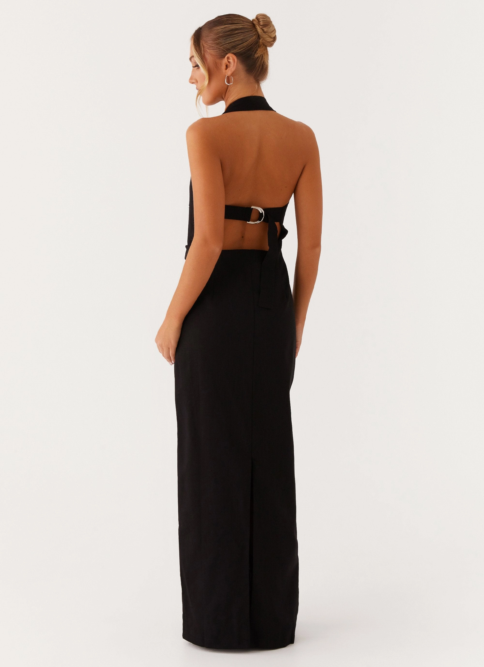 Rumour Has it Maxi Dress - Black Subtle Lines