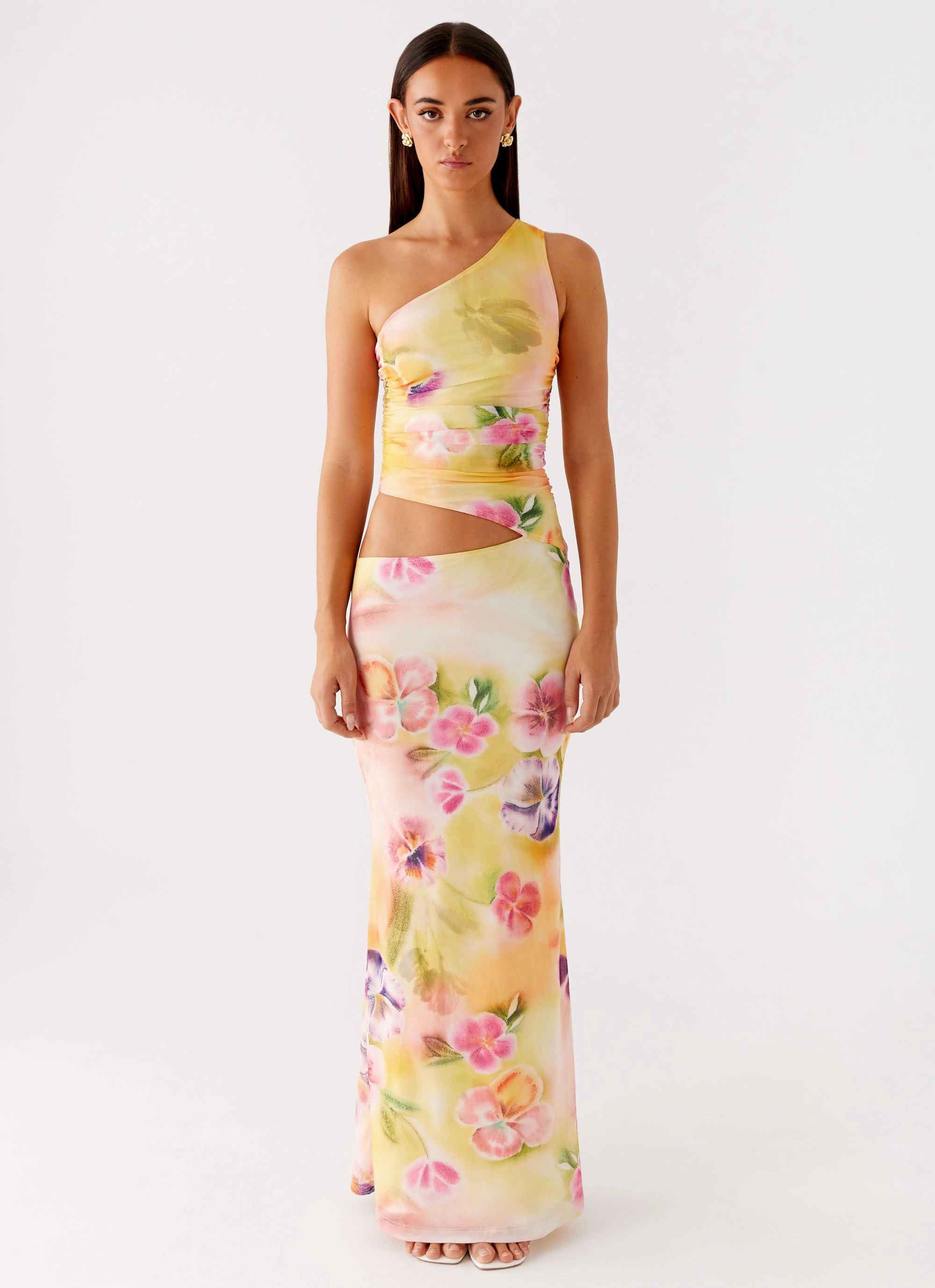 Inner Feel Seranella One Shoulder Maxi Dress - Sunburst Floral