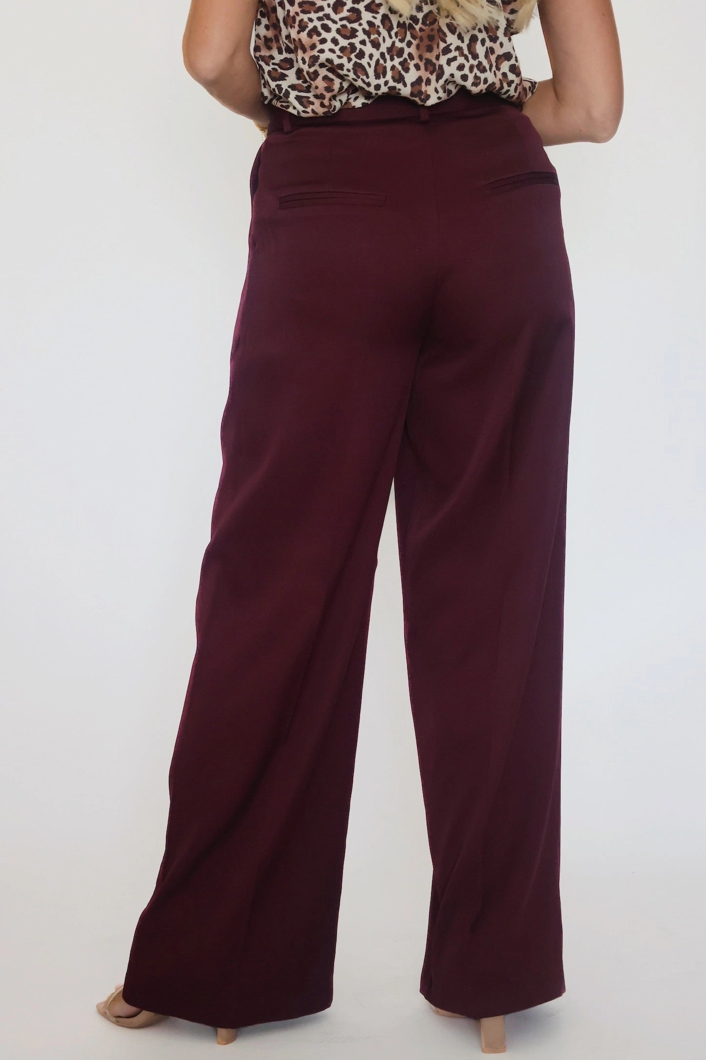 MinimalistSilhouette LightReflective Lilibet Satin Pant - Red Wine