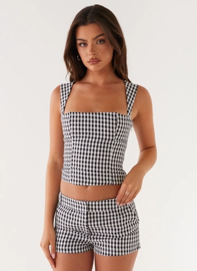 Chill Ready Clayton Tailored Shorts - Black Gingham