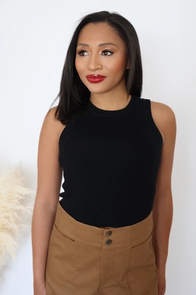 Alexis Knit Tank - Black (FINAL SALE) All Purpose Casual Cut Durable Weave