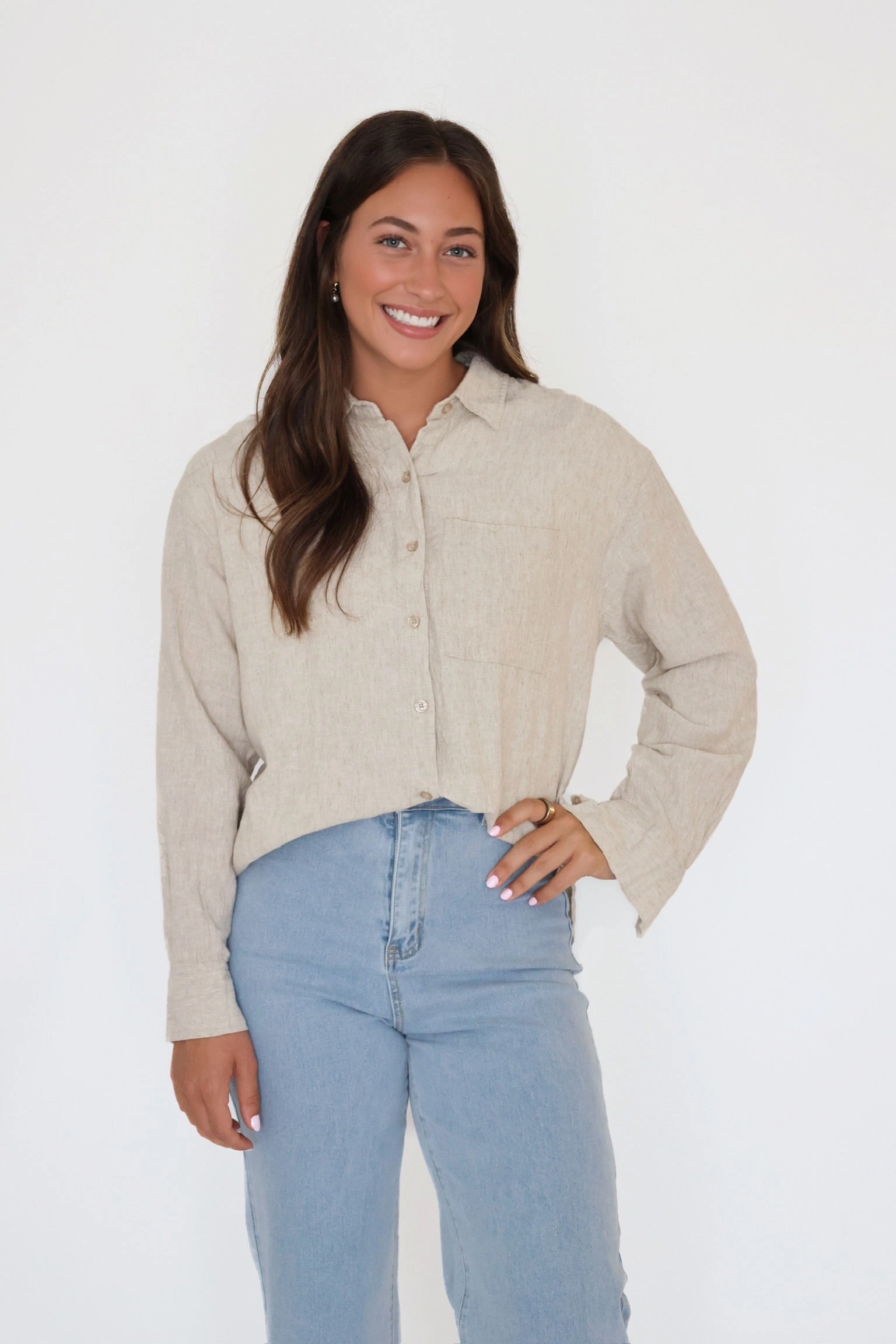 HighElasticity Thread Alfie Linen Button Up - Flax