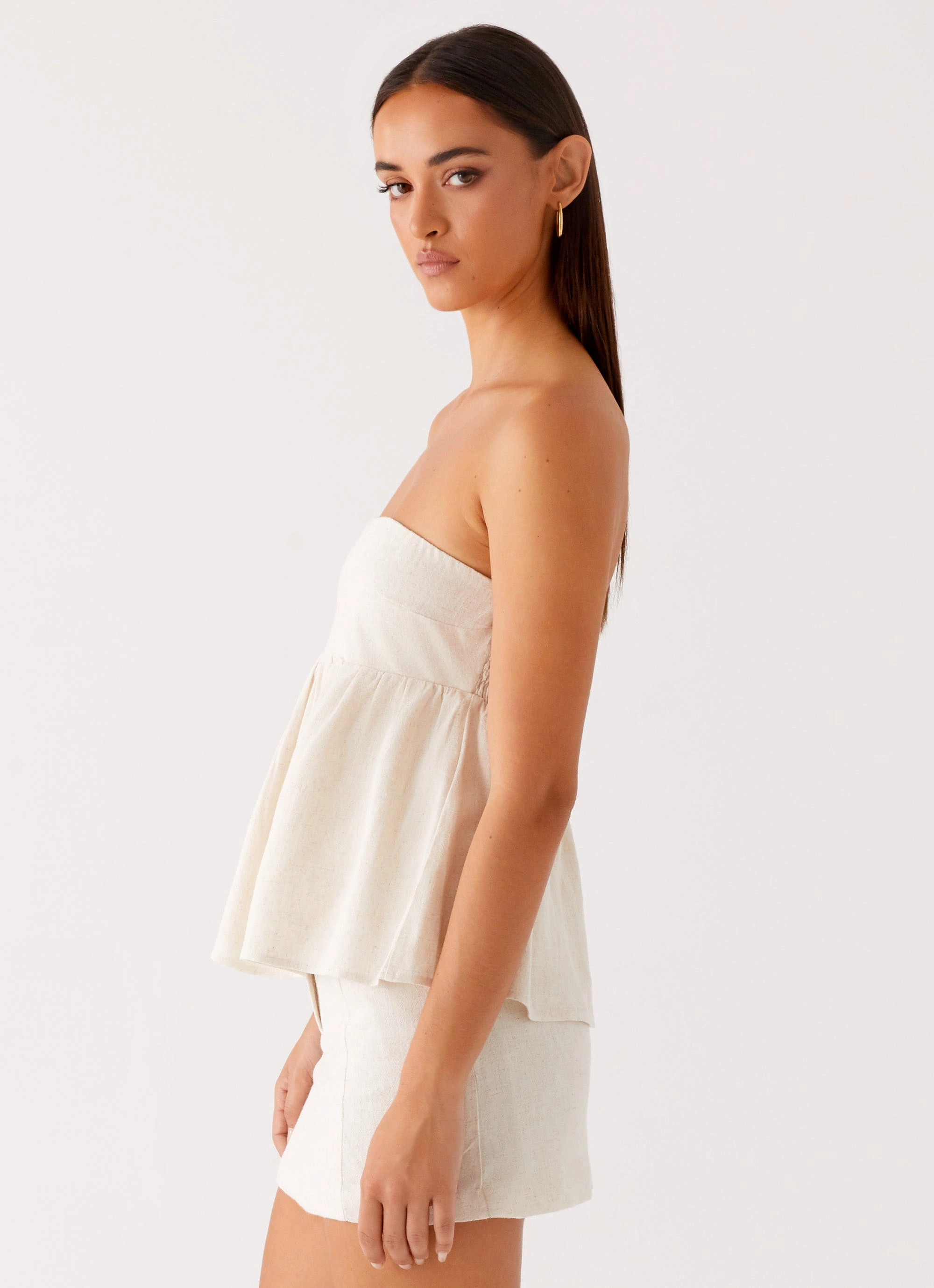 DurableDoubleLayeredHem Double Layered Hem Cassie Tube Top - Oat