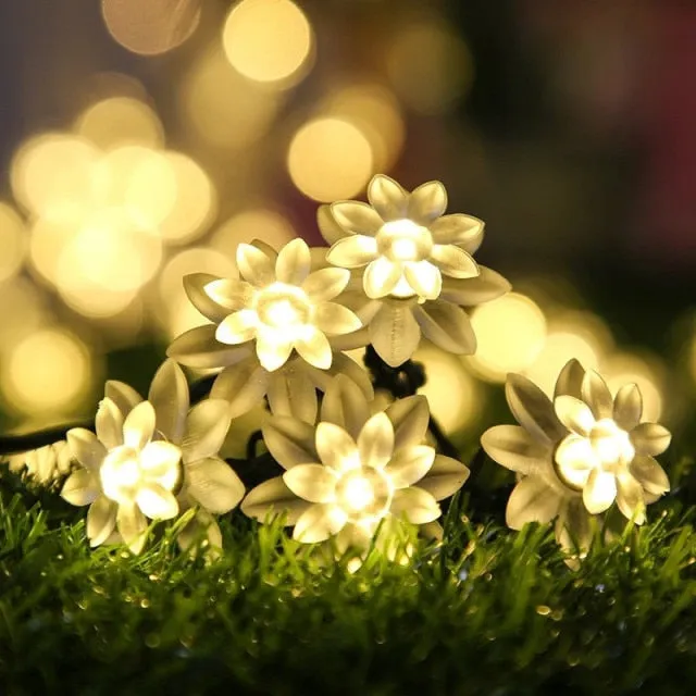 String Led Solar Christmas Lights Home Garden Decor Lamp