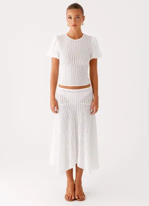 Katta Midi Skirt - Ivory Chic Look