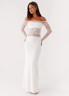Avi Maxi Dress - White Flexible Style Cafe Vibe