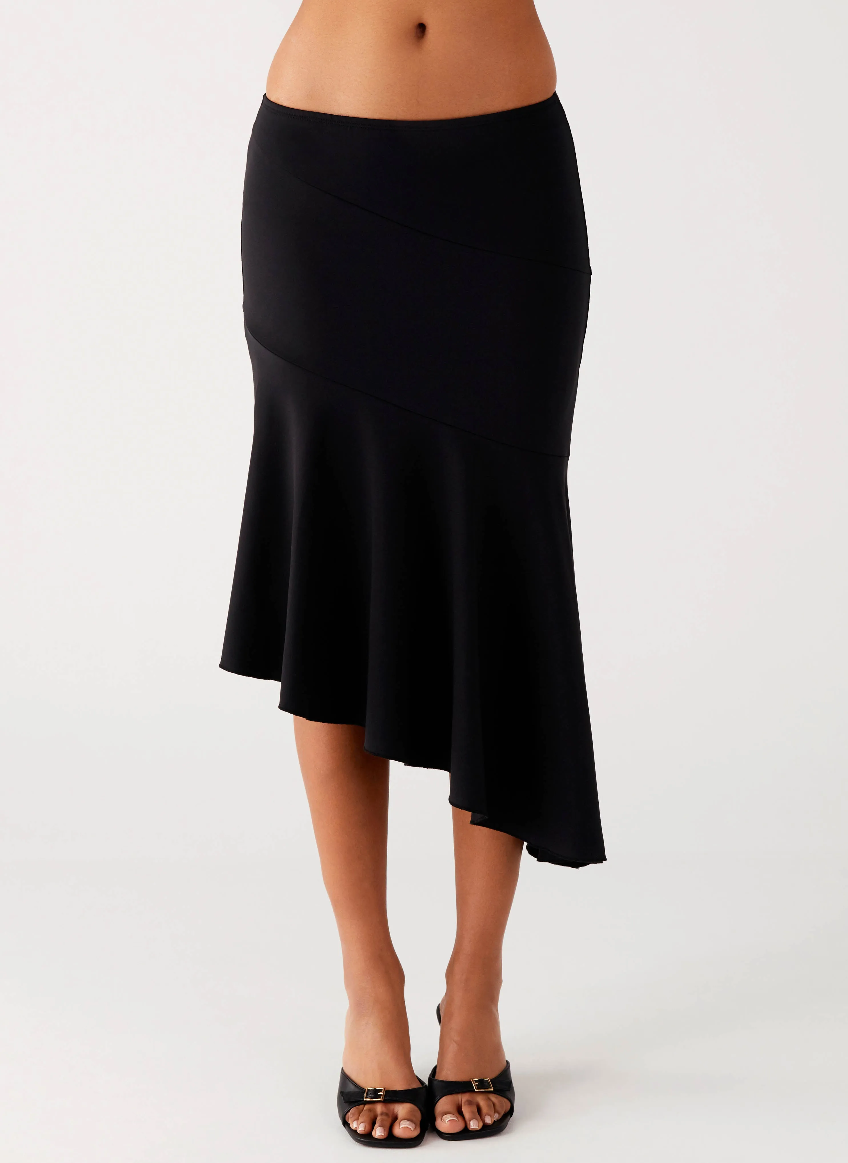 Wonderlust Midi Skirt - Black Easy Vibe