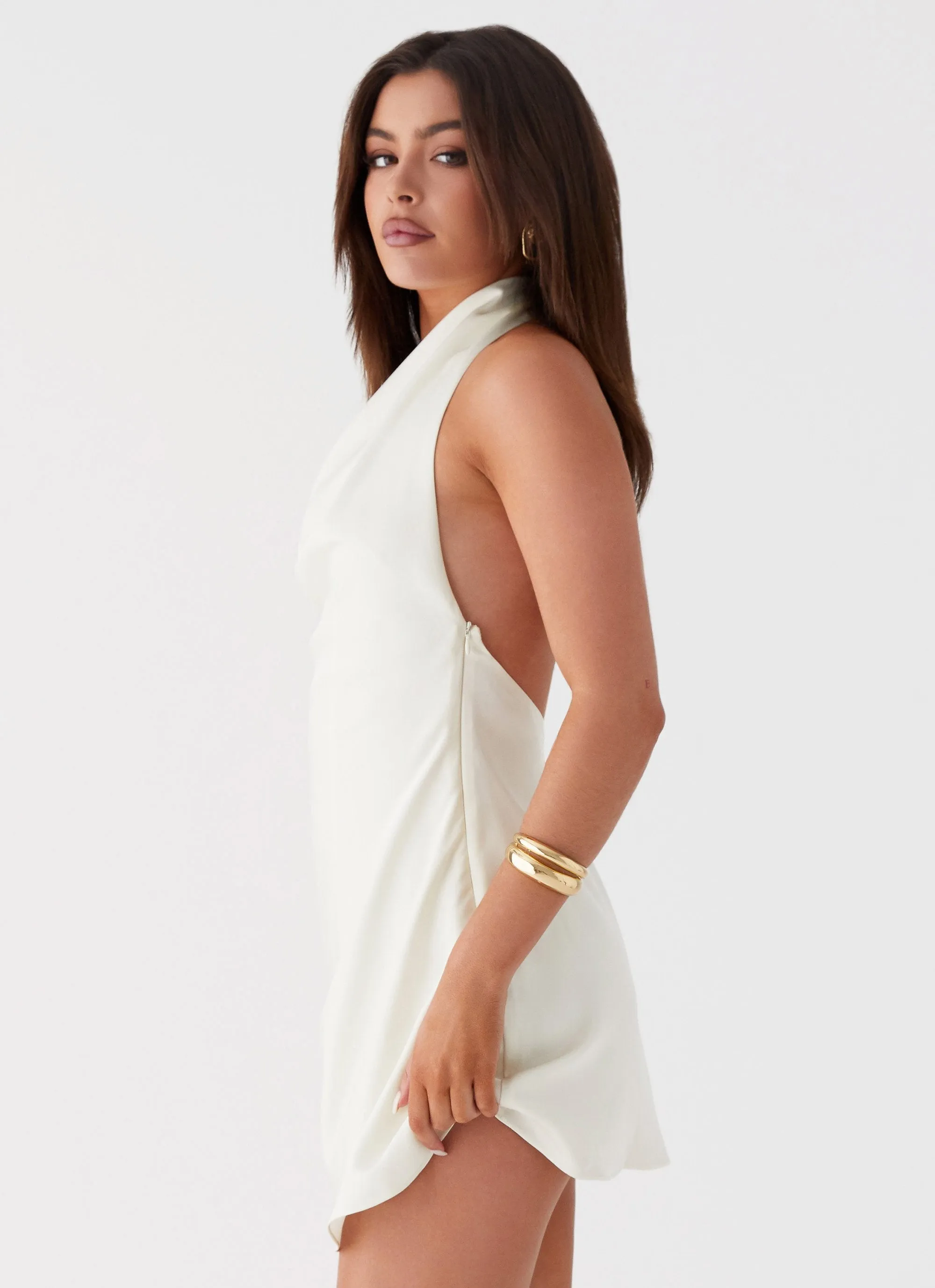 Layered Look Bold Statement Sonelle Mini Dress - Ivory