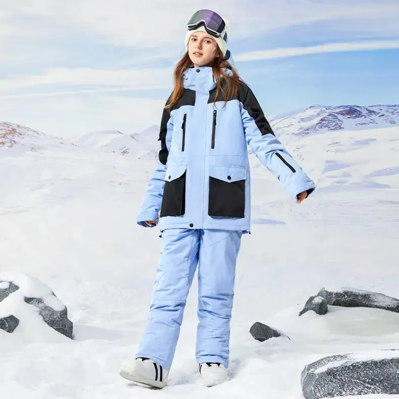 Stylish Womens Snowboard Outfits 2 Pieces Ski Overalls