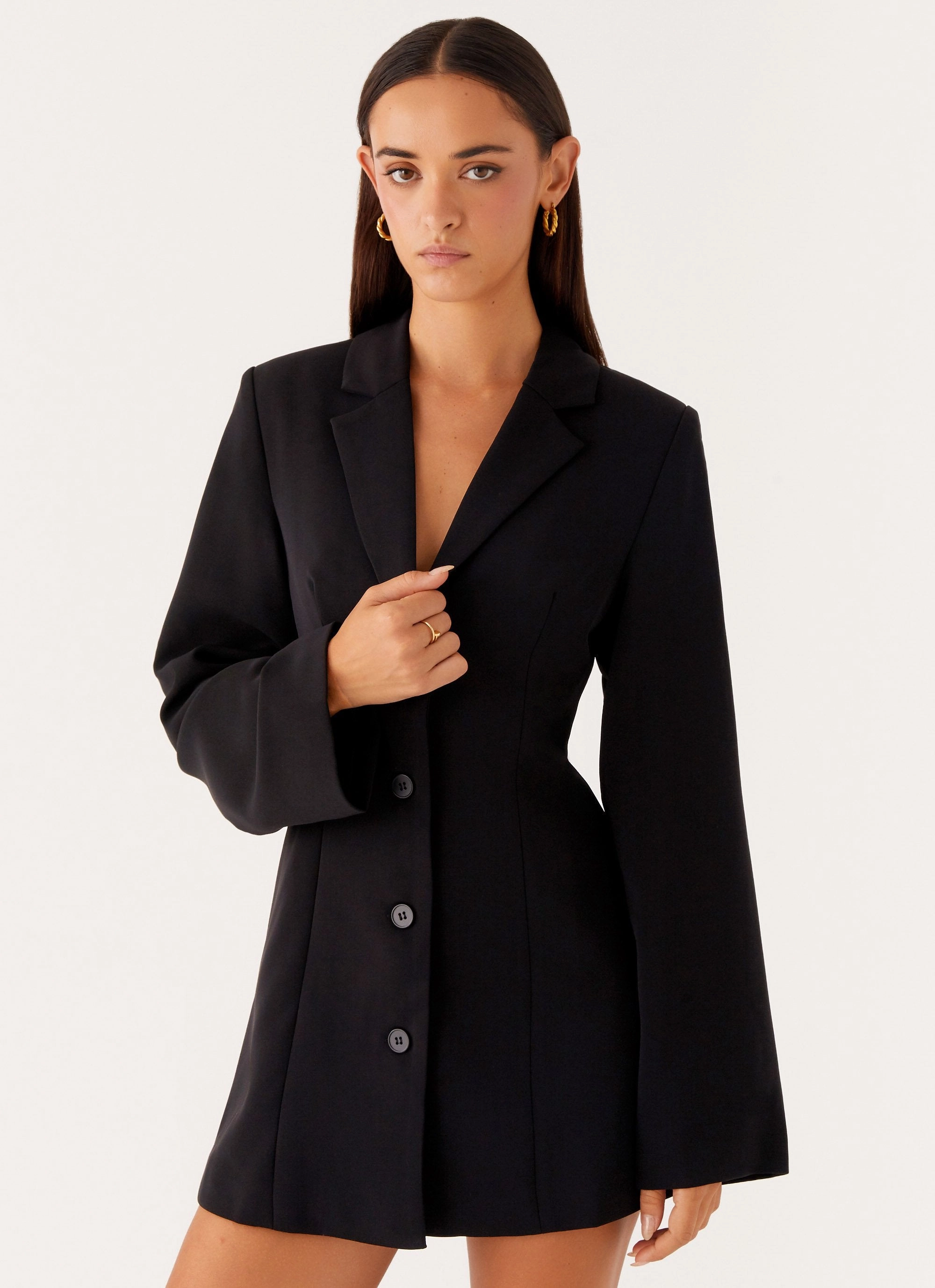 Albi Fitted Blazer Mini Dress - Black Odor-Control Perfect Look