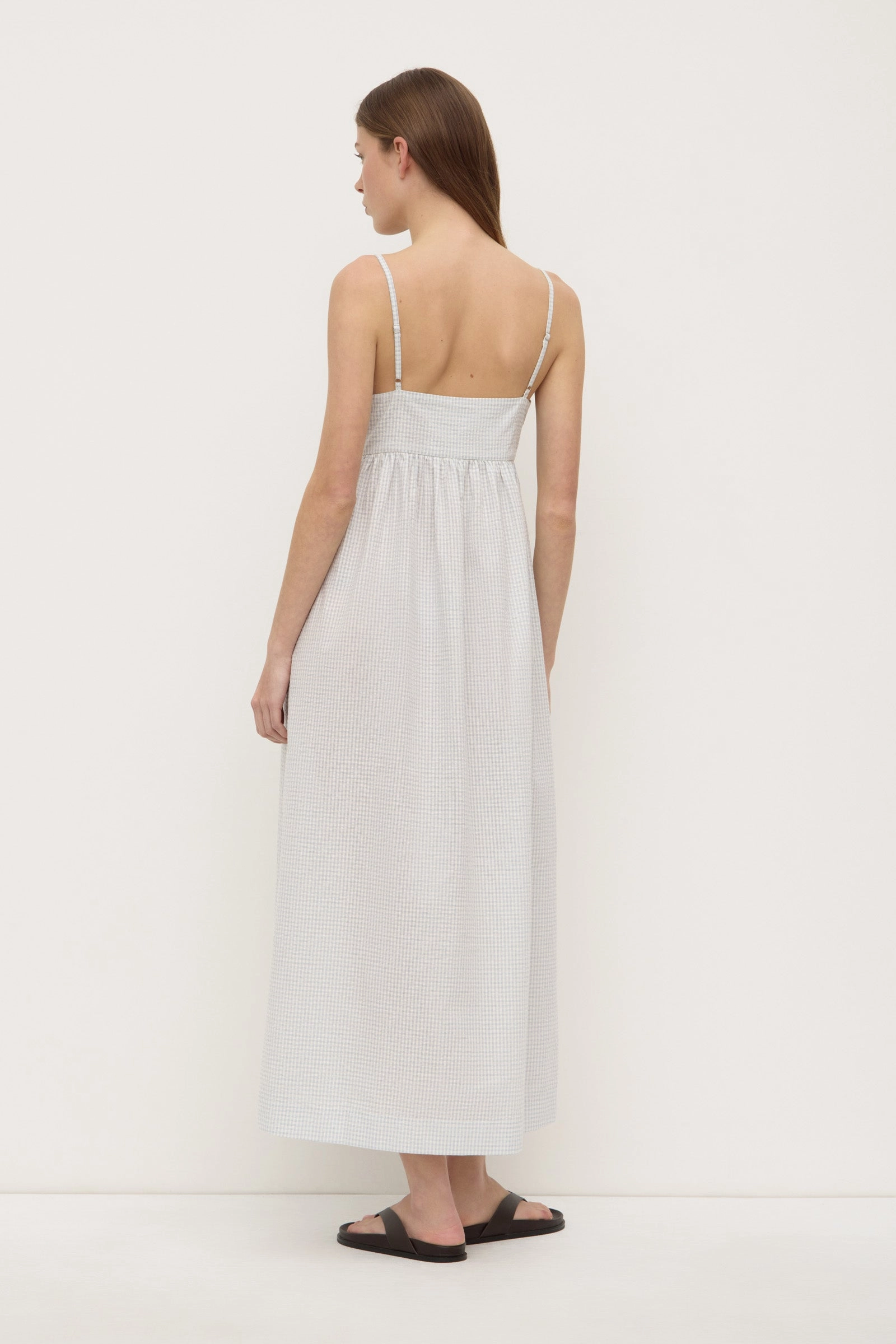 Zadie Check Midi Dress Glossy Detail Travel-Essential