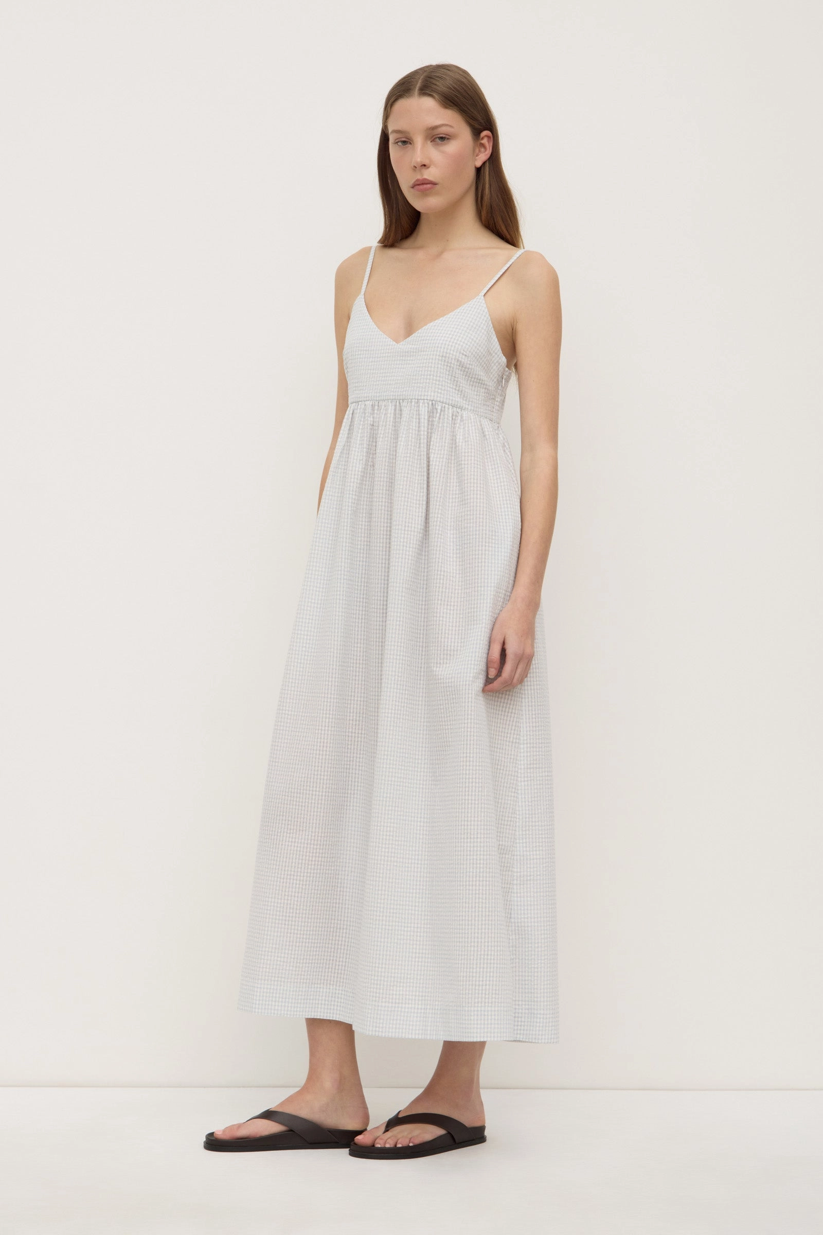 Zadie Check Midi Dress Seasonal Comfort Tailored Comfort