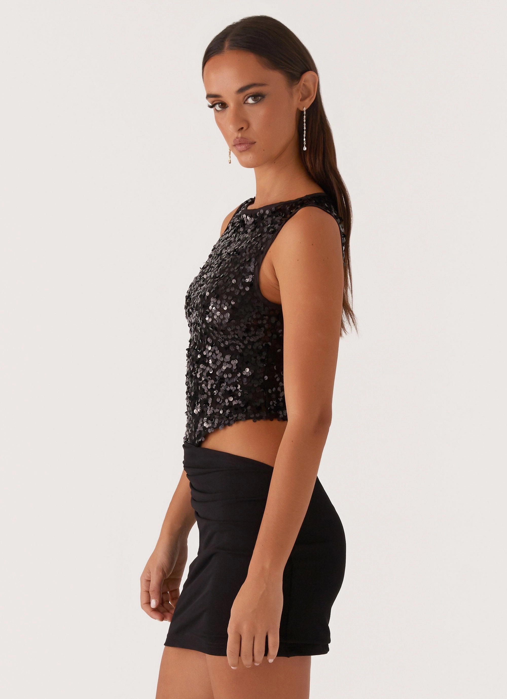 Calm Beauty Superstition Sequin Mini Dress - Black