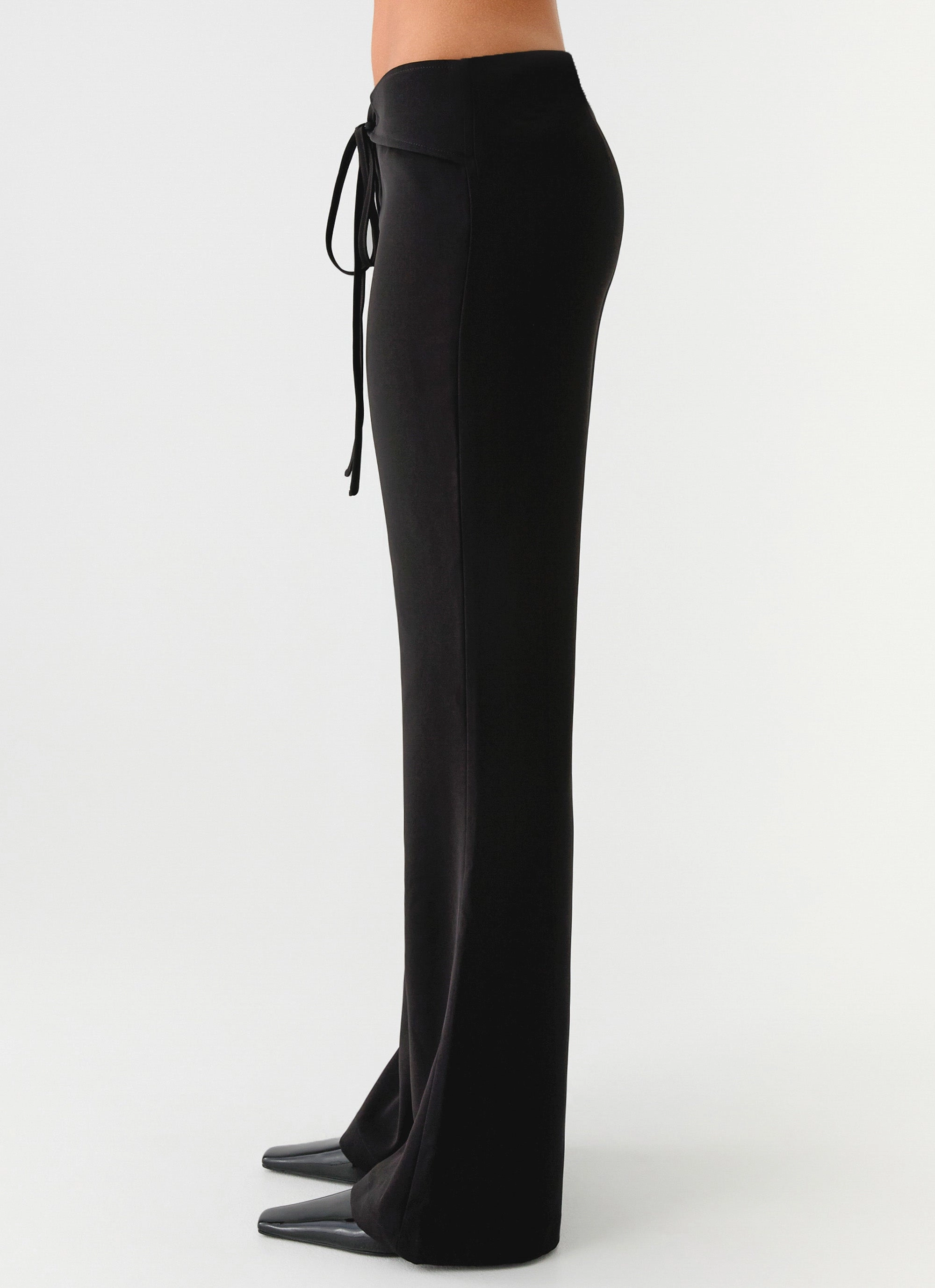 Houston Tie Front Pants - Black Day-to-Day Wear