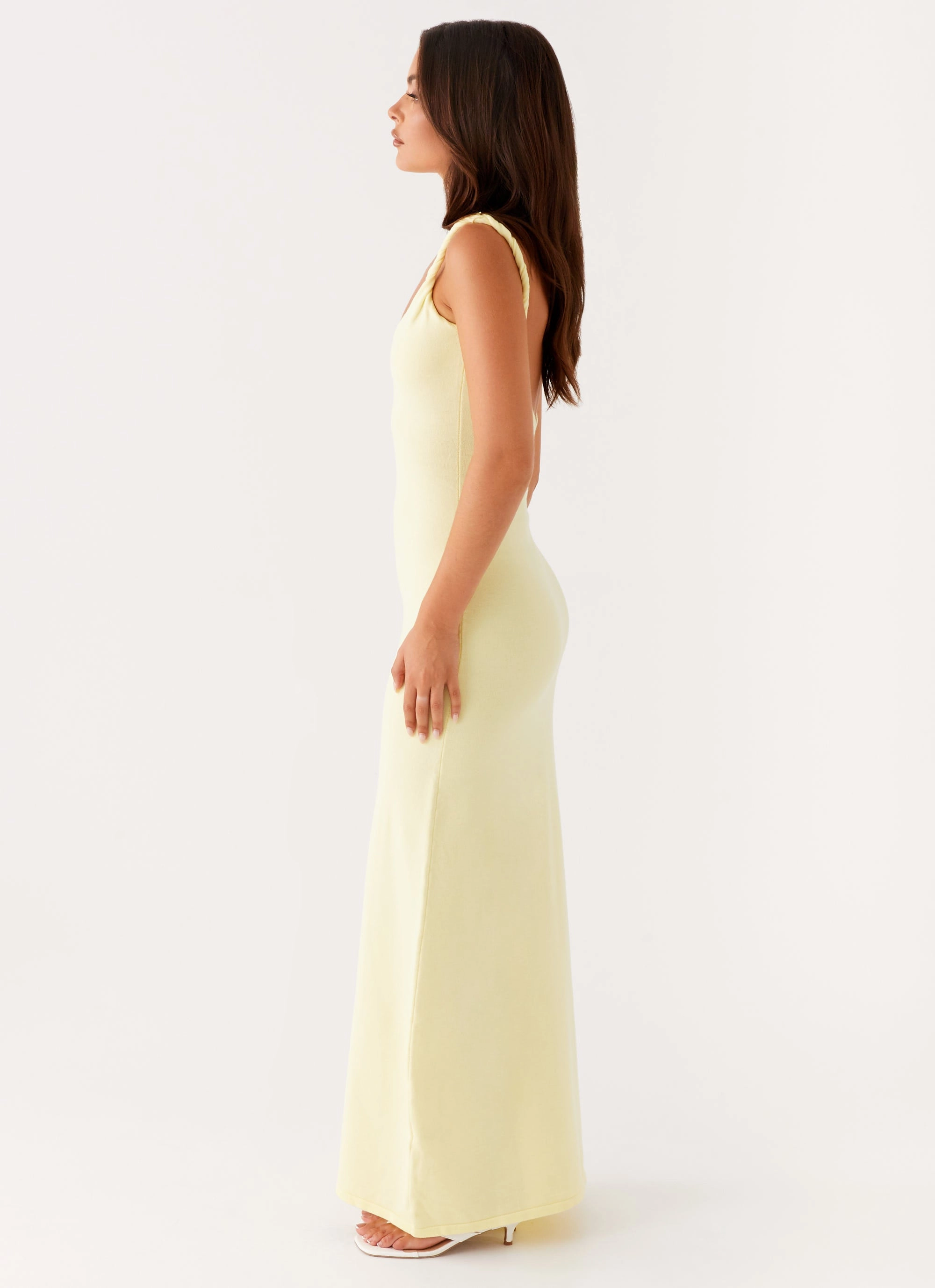 Anastasia Maxi Dress - Yellow Polished Edge Vibrant evening gown