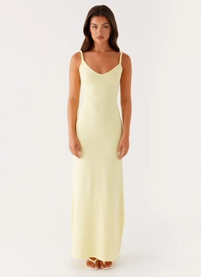 Office Fit Shape Retention Anastasia Maxi Dress - Yellow
