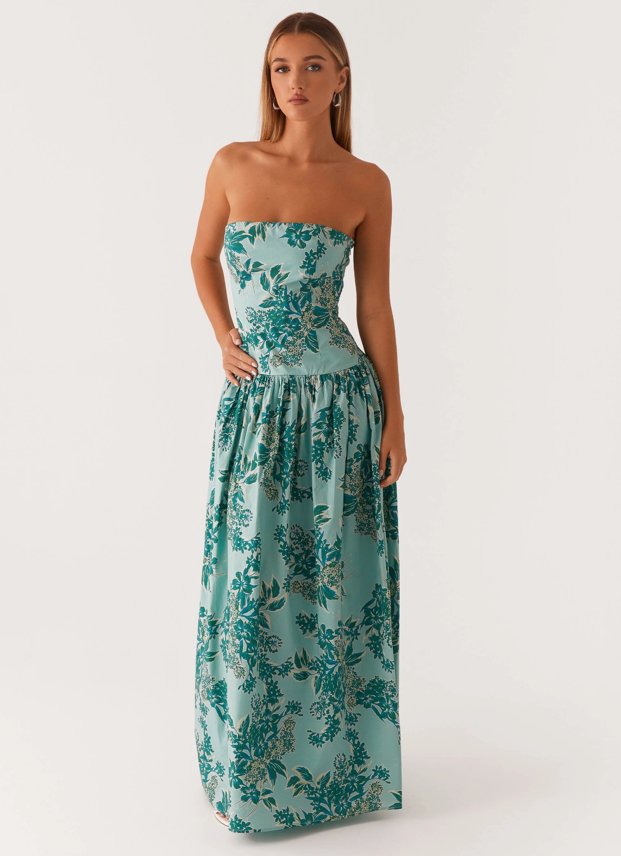 Tiered-Skirt Andorra Maxi Dress - Cloud Nine Floral