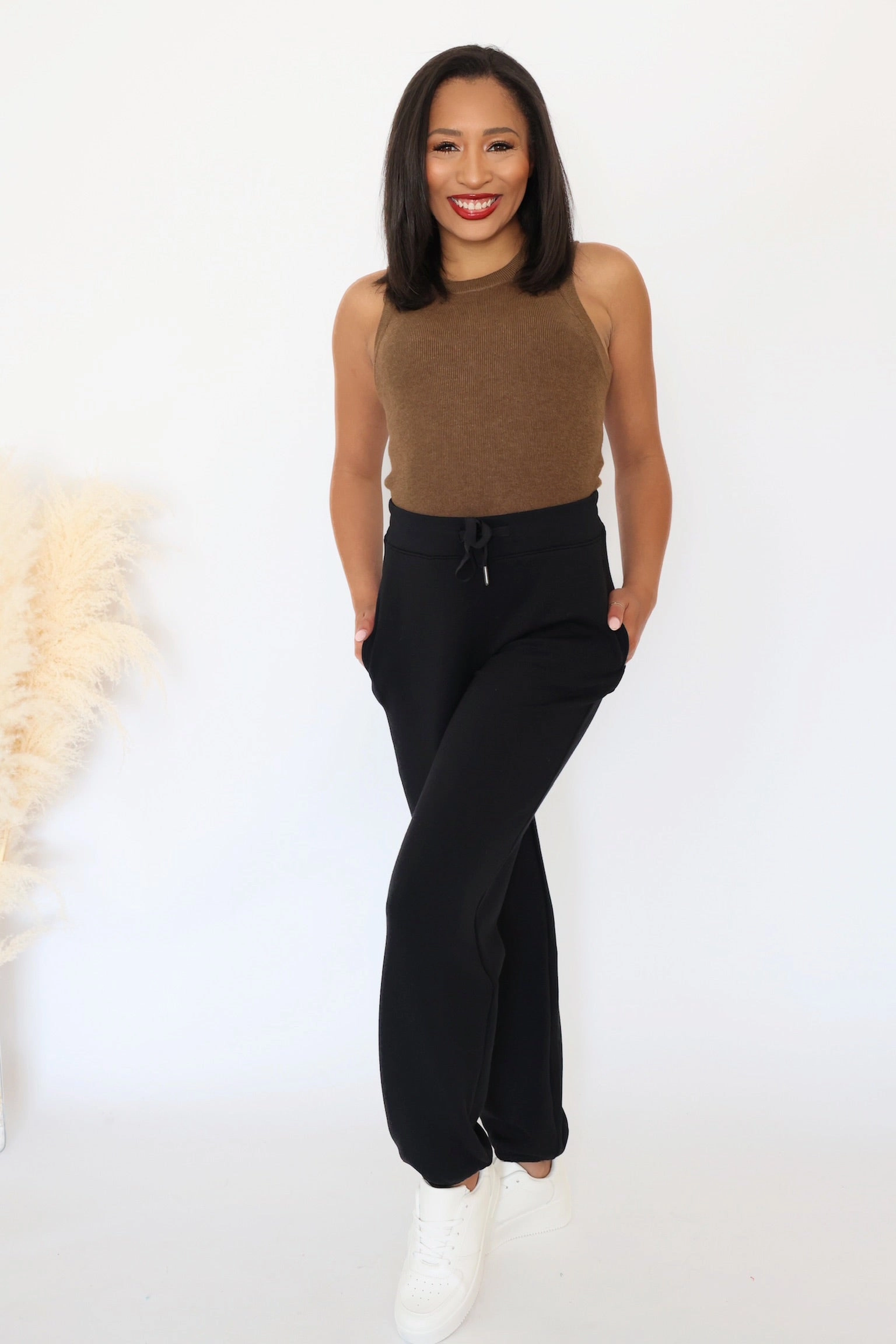 Alexis Knit Tank - Brown (FINAL SALE) AntiStatic Material