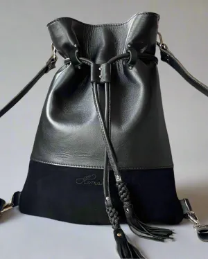 SUEDE-LEATHER BACKPACK/TOTEBAG