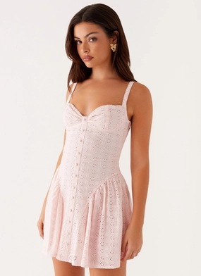 Sugar Plum Mini Dress - Peach Layered Style