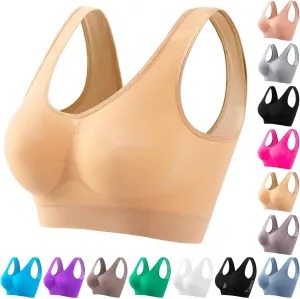 Summer Breathable Cool Liftup Air Bra Plus Size Seamless Sports Bras Comfy No Underwire Full Support Breathable Bra