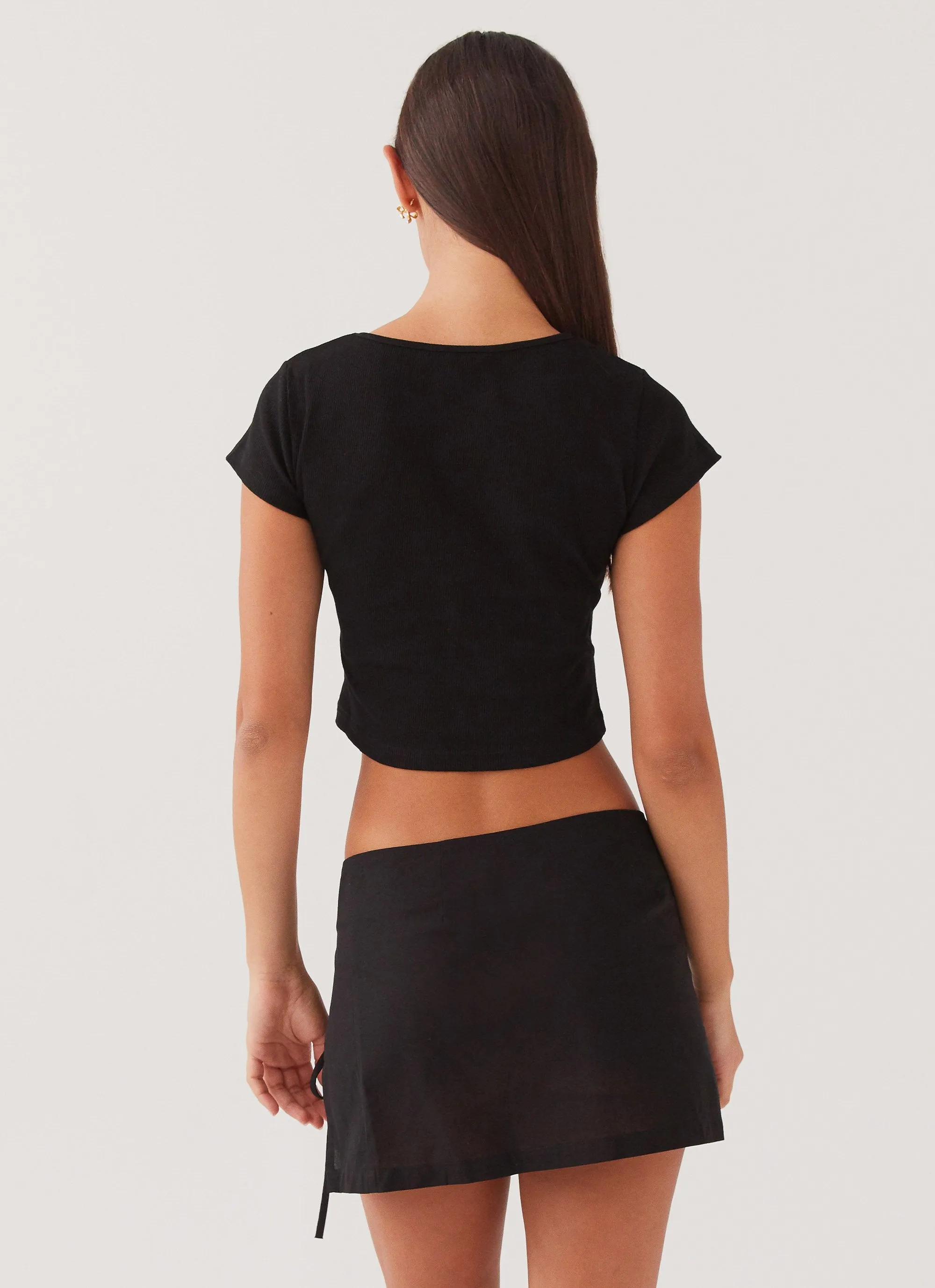Summer Retreat Mini Skirt - Black Non see through