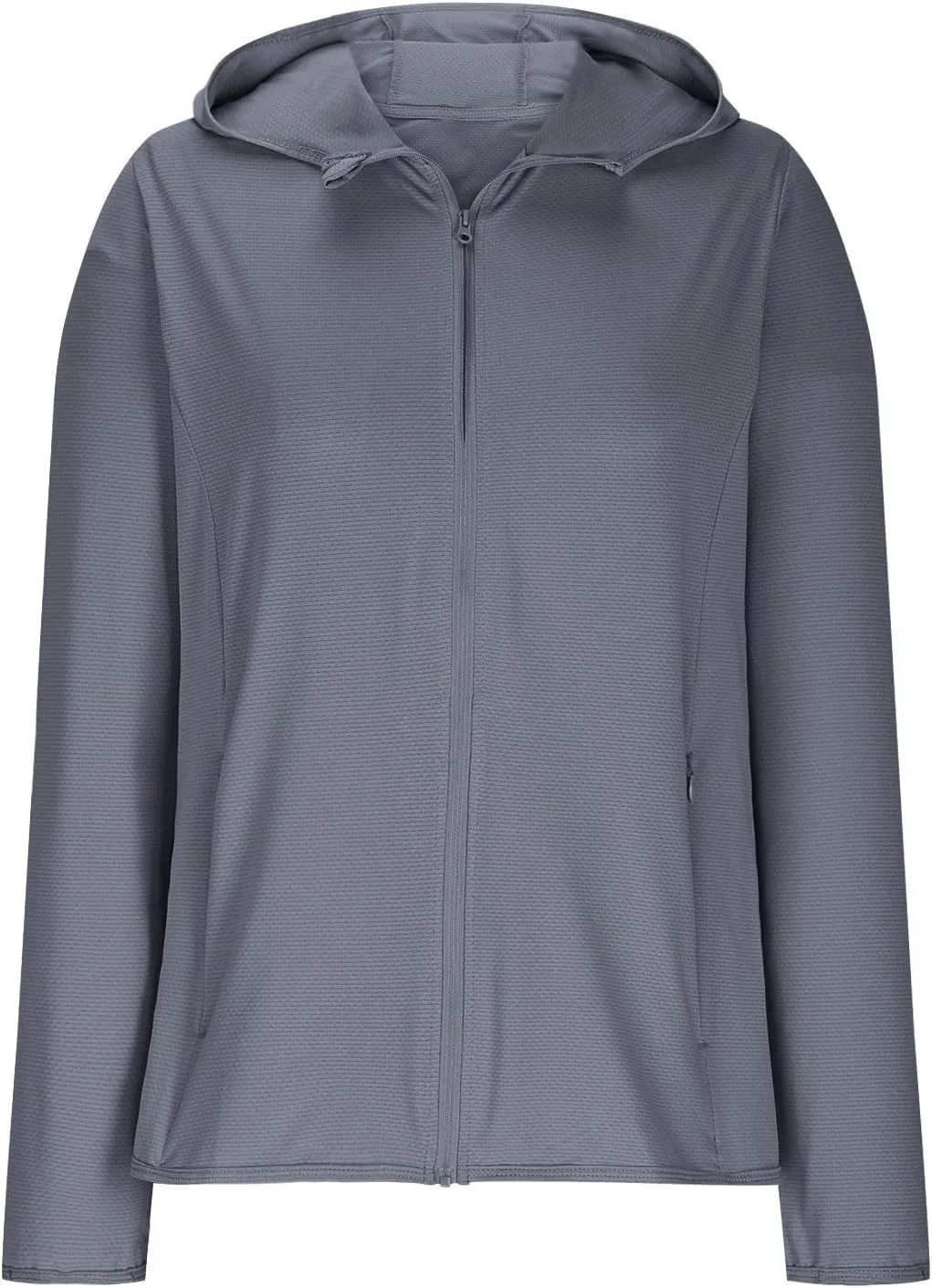 Summer Sun Protection Hooded Jackets for Women Zip Up Open Front Long Sleeve Shirt with Pockets Fishing Outdoor Tops