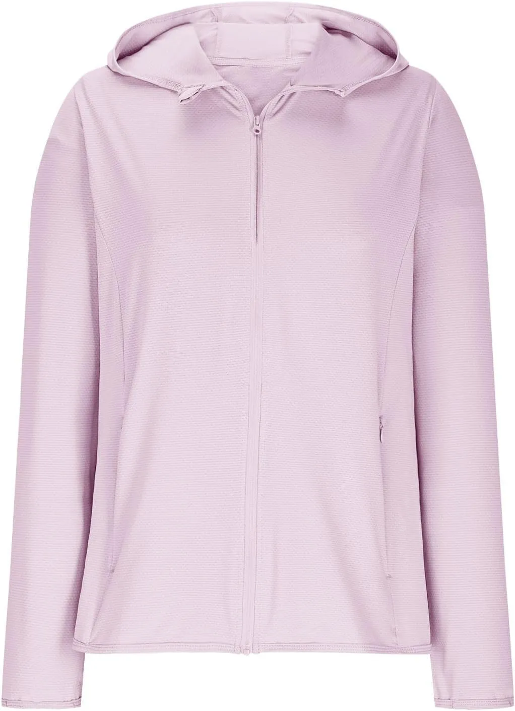 Summer Sun Protection Hooded Jackets for Women Zip Up Open Front Long Sleeve Shirt with Pockets Fishing Outdoor Tops