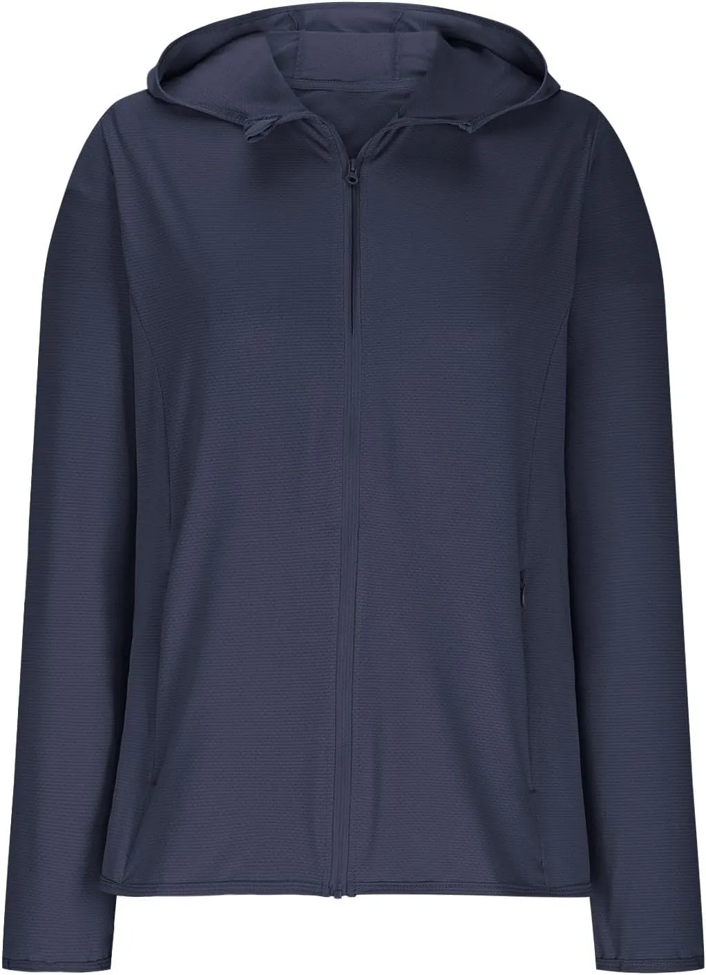 Summer Sun Protection Hooded Jackets for Women Zip Up Open Front Long Sleeve Shirt with Pockets Fishing Outdoor Tops