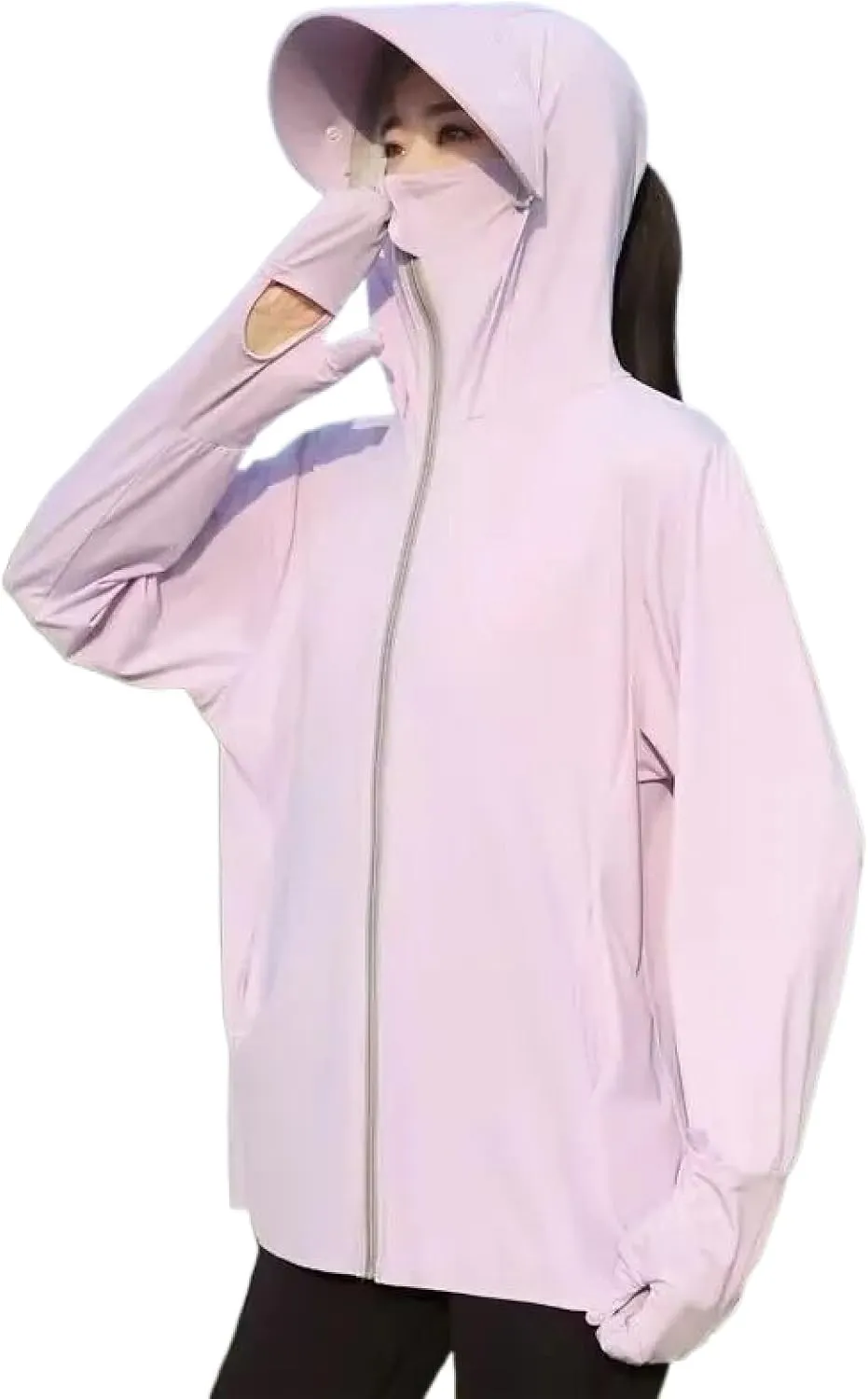 Summer Sun Protection Jacket - UPF 50 Uv Sun Protection Clothes Tops Women Hoodie Ice Silk Breathable Long SLE