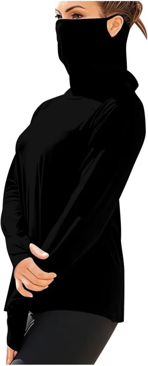 Sun Shirt Women Uv Protection Plus Size with Face Cover Swim Fishing Lightweight Quick Dry Hiking Workout Outdoor Tops