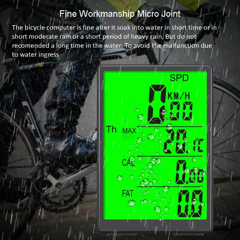 Sunding Wireless Bicycle Computer Bike Speedometer Odometer Backlight Speedometer Cycling Accessories Waterproof